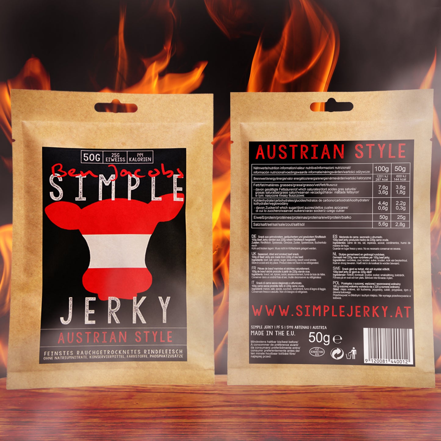 Enkel Jerky - Prøveeske (6 Varianter)